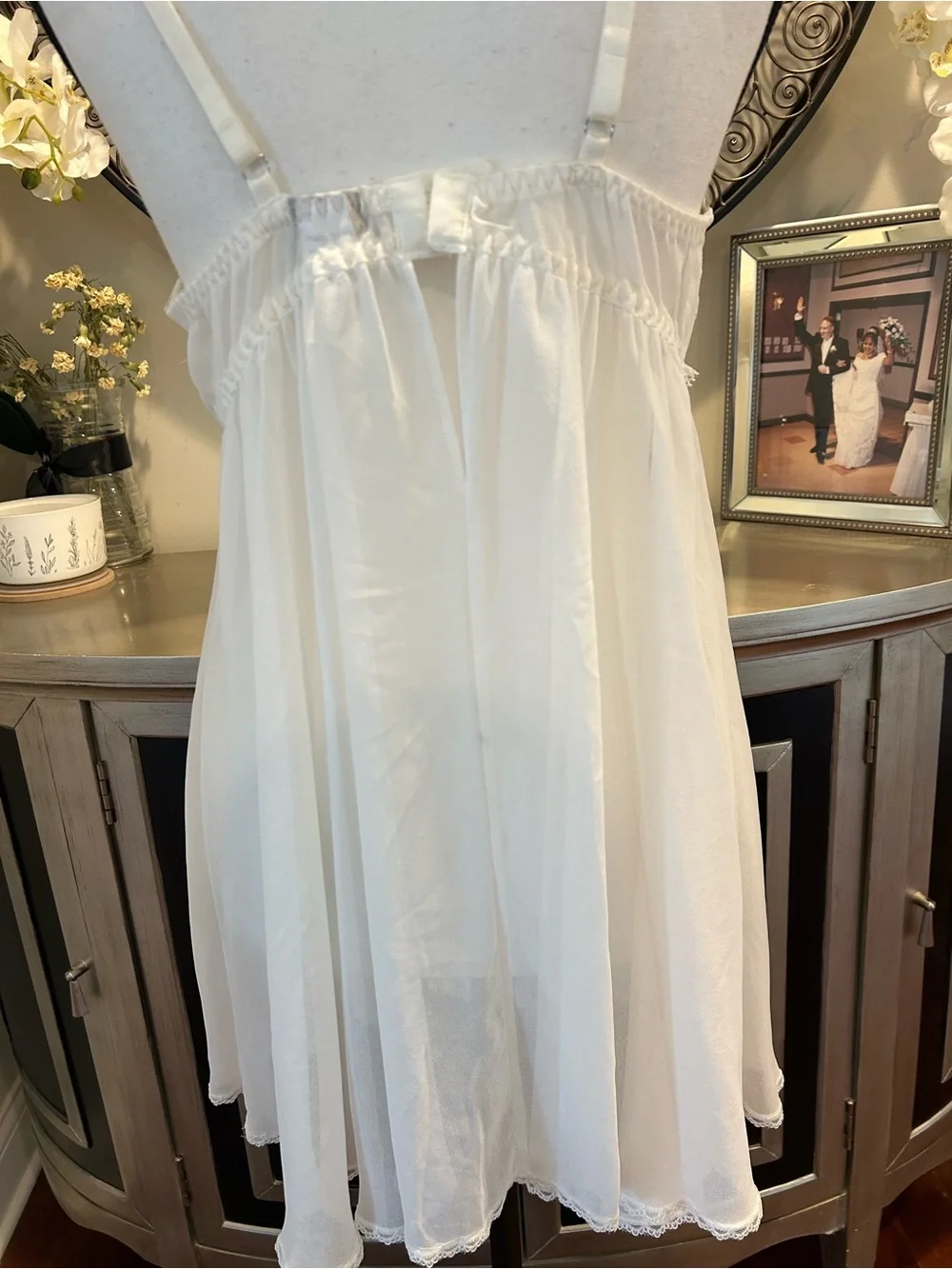 Sheer Lace Babydoll Chemise in Ivory
